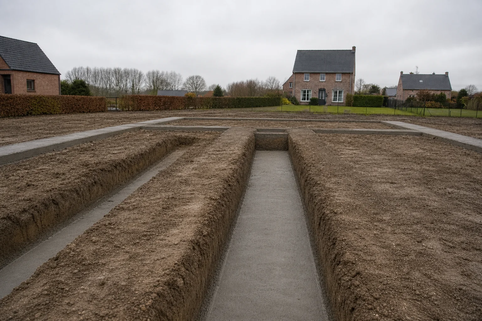 Hetzelfde bouwterrein in een volgende bouwfase