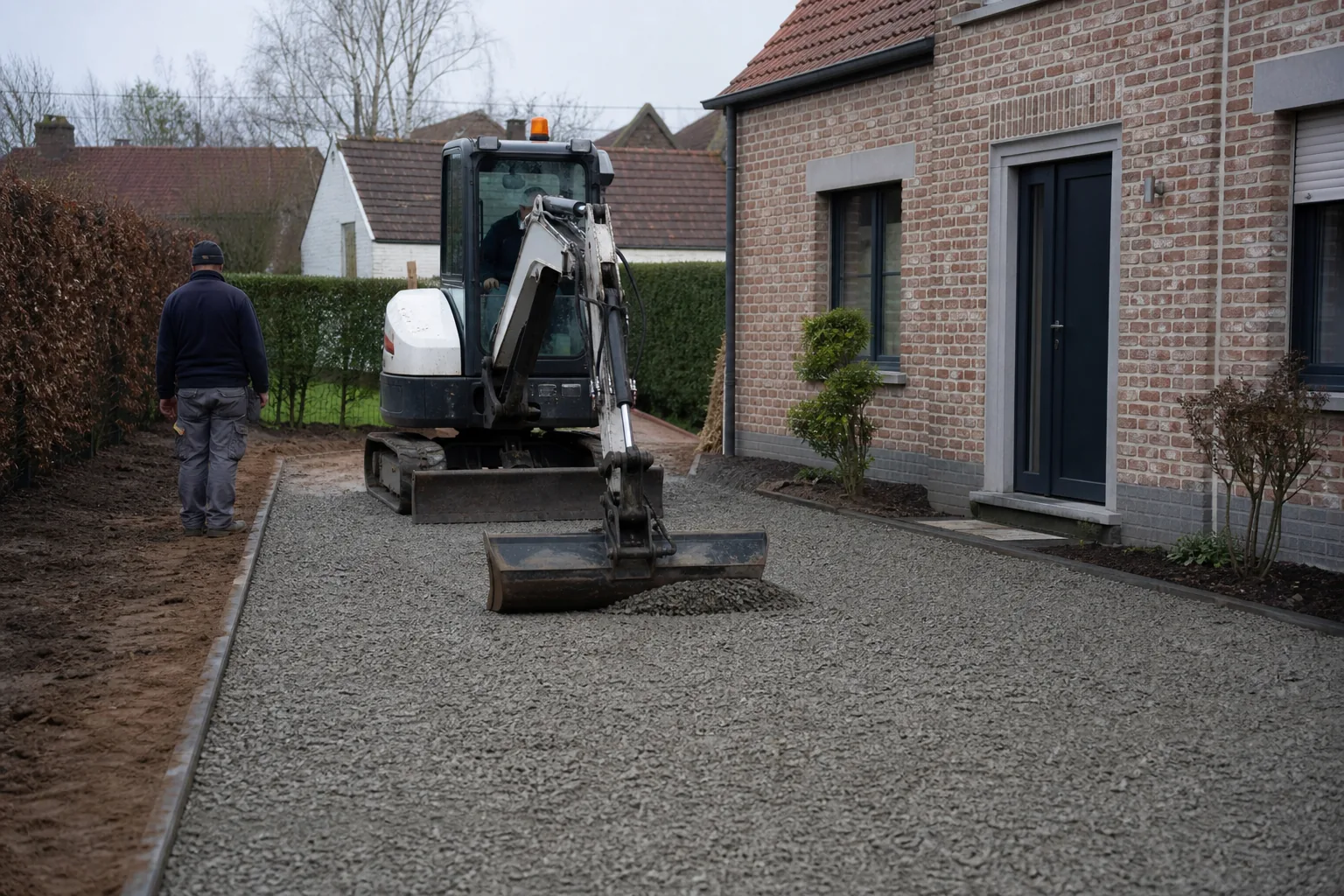 Oprit tijdens de nivellering